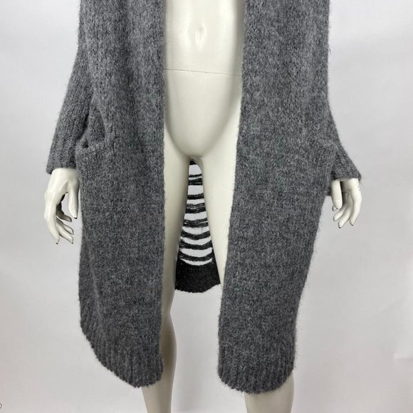Current/Elliott Slash Pocket Cardigan Open Front Soft Alpaca Cut outs Women 1 S - Picture 5 of 16
